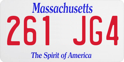 MA license plate 261JG4