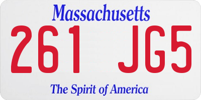 MA license plate 261JG5