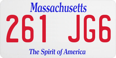 MA license plate 261JG6