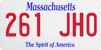 MA license plate 261JH0