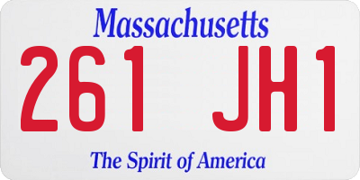 MA license plate 261JH1