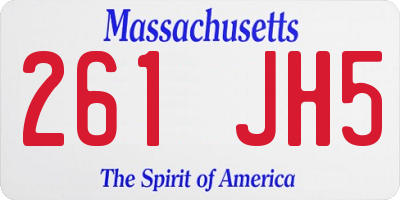 MA license plate 261JH5