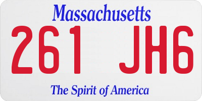 MA license plate 261JH6