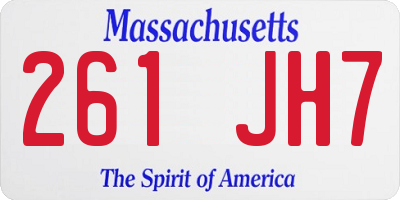 MA license plate 261JH7