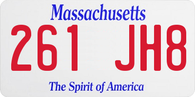 MA license plate 261JH8