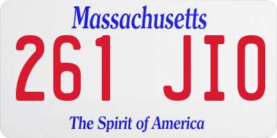 MA license plate 261JI0