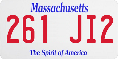 MA license plate 261JI2