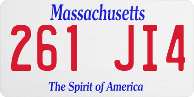 MA license plate 261JI4