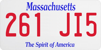 MA license plate 261JI5