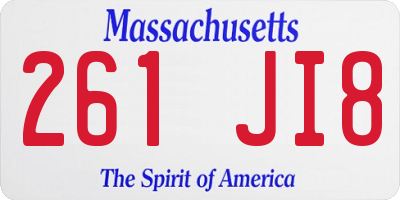MA license plate 261JI8