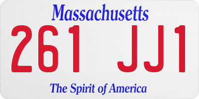 MA license plate 261JJ1