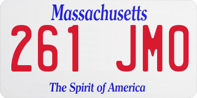 MA license plate 261JM0
