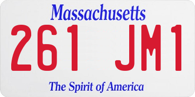 MA license plate 261JM1
