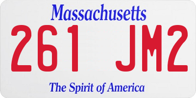 MA license plate 261JM2