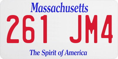 MA license plate 261JM4