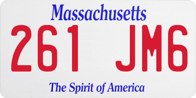 MA license plate 261JM6