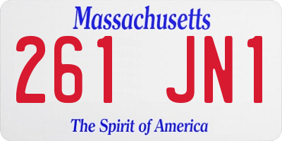 MA license plate 261JN1