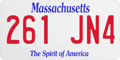 MA license plate 261JN4