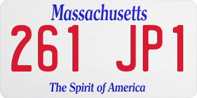 MA license plate 261JP1