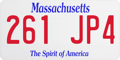 MA license plate 261JP4