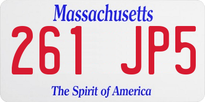 MA license plate 261JP5