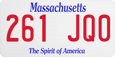MA license plate 261JQ0