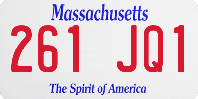 MA license plate 261JQ1
