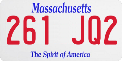 MA license plate 261JQ2