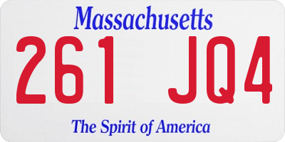 MA license plate 261JQ4