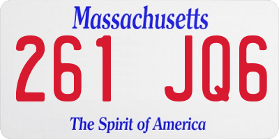 MA license plate 261JQ6