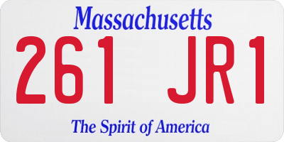 MA license plate 261JR1