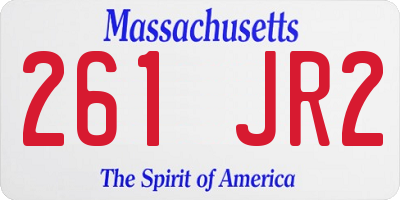 MA license plate 261JR2