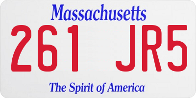 MA license plate 261JR5