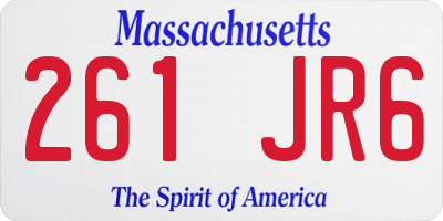 MA license plate 261JR6