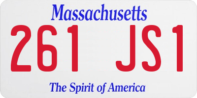 MA license plate 261JS1