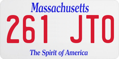 MA license plate 261JT0