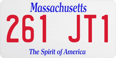MA license plate 261JT1