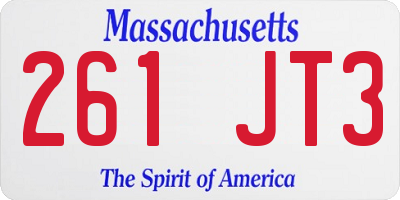 MA license plate 261JT3