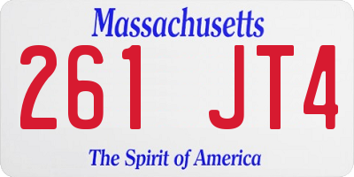MA license plate 261JT4
