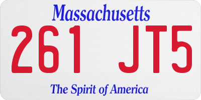 MA license plate 261JT5