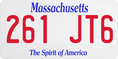 MA license plate 261JT6
