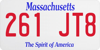 MA license plate 261JT8