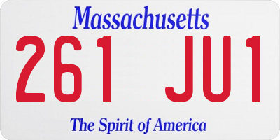 MA license plate 261JU1