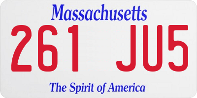 MA license plate 261JU5