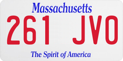 MA license plate 261JV0