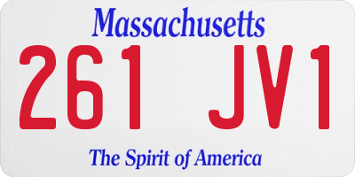 MA license plate 261JV1