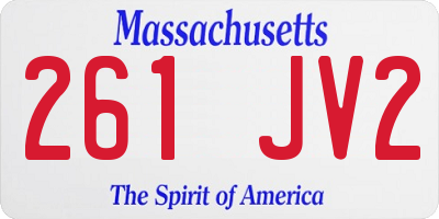 MA license plate 261JV2
