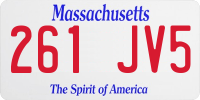 MA license plate 261JV5