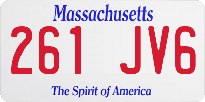 MA license plate 261JV6