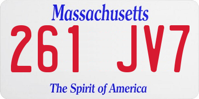 MA license plate 261JV7